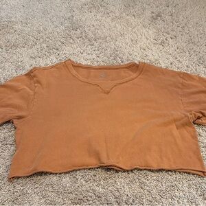 Aerie Orange Relaxed Crop T-Shirt